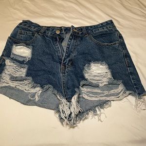SHEIN Distressed Denim Shorts